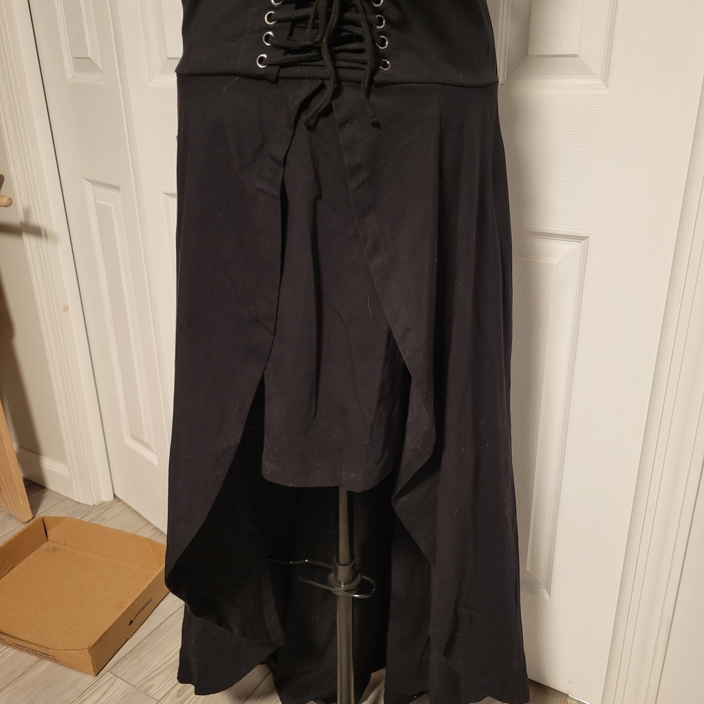 Elegant Goth Hot Topic Corset Black High-Low Skirt NWT
